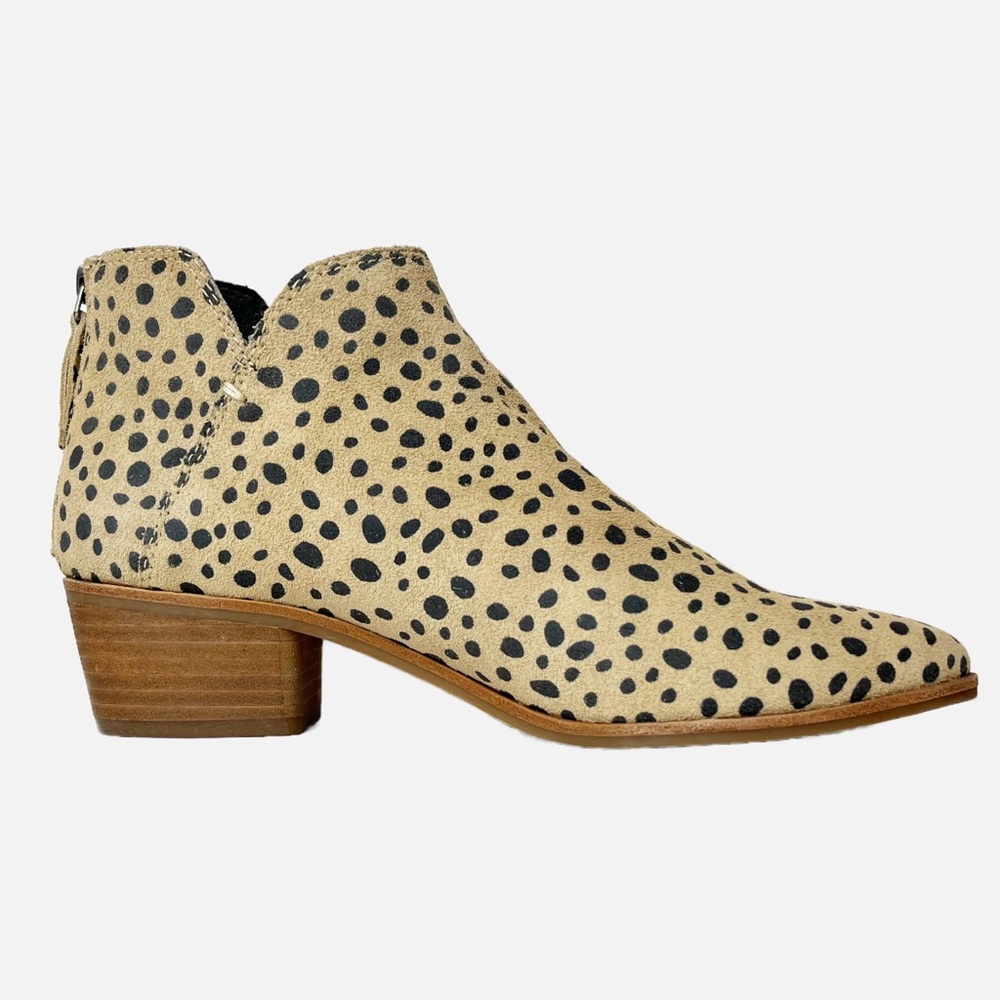 Dolce Vita Spotted Tan and Black Ankle Booties